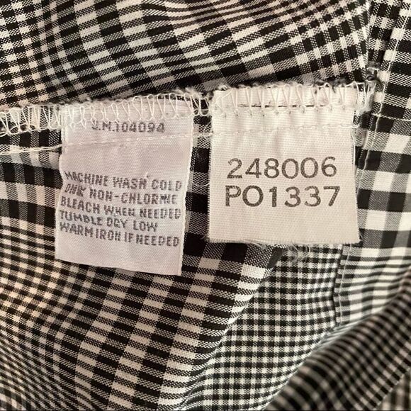 Orvis Houndstooth Cotton Blend Stretch Blouse 3/4 Sleeves Black + White Small - Picture 6 of 6